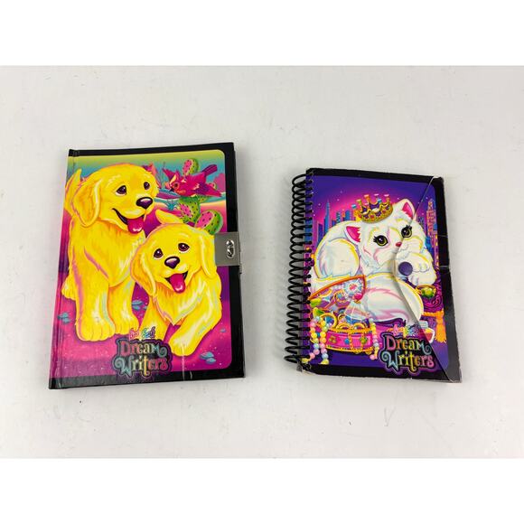 VTG Lisa Frank Snap Notebook & Diary Princess Kitty Dream Writers Casy Calymus - Picture 1 of 16